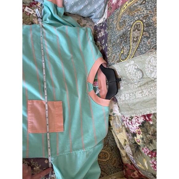 Vintage 80’s 90’s Mint Green And Coral Pink Crew Neck Shirt Medium Bolo Spirit - Picture 4 of 5